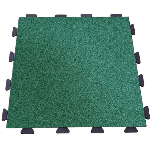 Резиновая плитка 100х100х6см скрытый замок ласточкин хвост зеленый 13558 IronBull