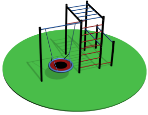 Уличный спортивный комплекс с качелей гнездо и рукоходом 13589 Sportout