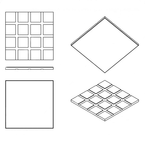 Резиновая плитка 50х50х4,5см ровное основание IronBull