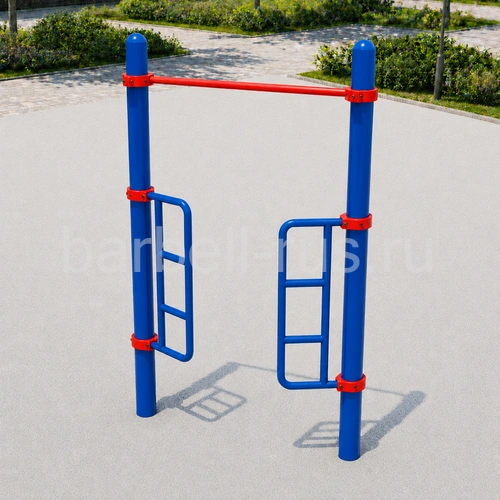 Уличный турник с поручнями для подъема с хомутами УТДИ-1168 Sportout