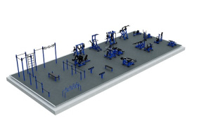 Уличная площадка 250 кв.м с силовыми тренажерами K250