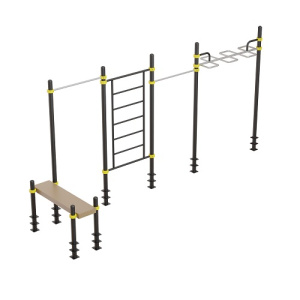 Уличный тренажер Комплекс с горизонтальной скамьей S830 IronKing