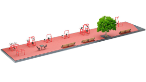 Уличная площадка 220 кв.м с инклюзивными тренажерами INKL220