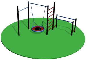 Уличный спортивный комплекс с качелей гнездо 13582 Sportout