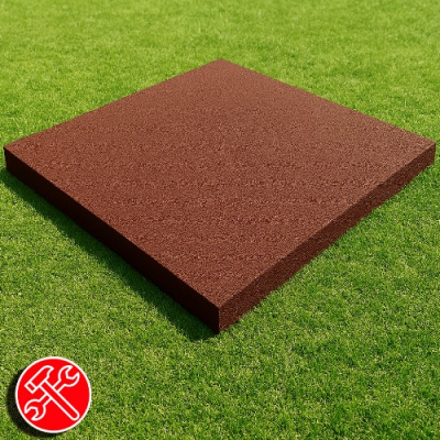 Резиновая плитка 100х100х1см ровное основание IronBull