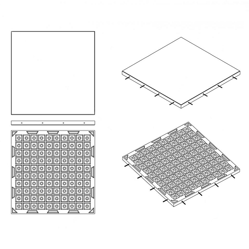 Резиновая плитка 100х100х4см синий 11535 IronBull