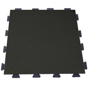 Резиновая плитка 100х100х3см скрытый замок ласточкин хвост черный 10091 IronBull