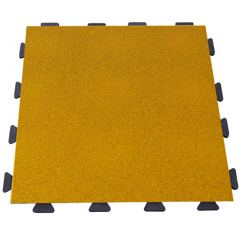 Резиновая плитка 100х100х2см скрытый замок ласточкин хвост желтый 10087 IronBull