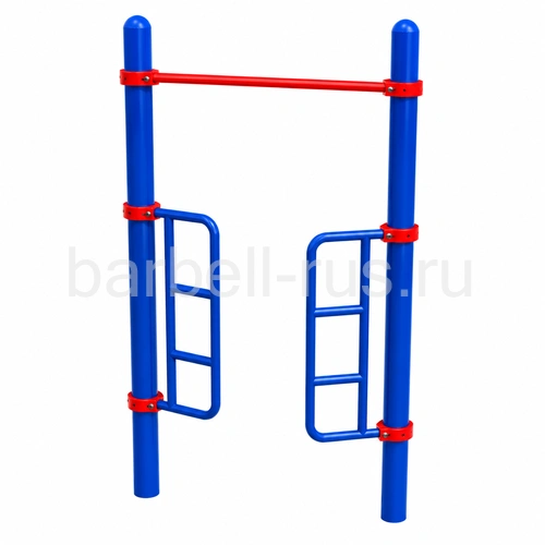 Уличный турник с поручнями для подъема с хомутами УТДИ-1168 Sportout