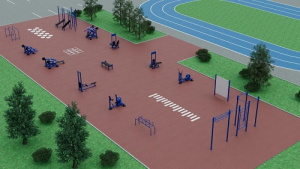 Уличная площадка 700 кв.м с силовыми тренажерами K700