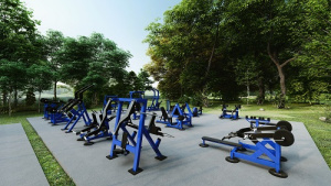 Уличная площадка 250 кв.м с силовыми тренажерами и воркаут SP250