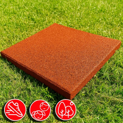 Резиновая плитка 50х50х4,5см ровное основание IronBull