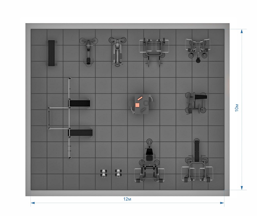 Уличная площадка 200 кв.м с силовыми тренажерами SP200