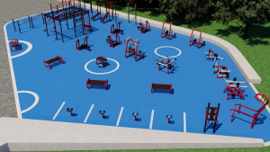 Уличная площадка 900 кв.м с инклюзивными тренажерами INKL900