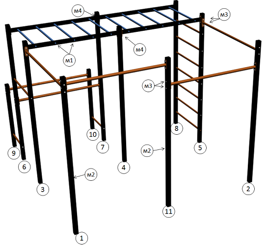 Уличный спортивный комплекс 13597 Sportout