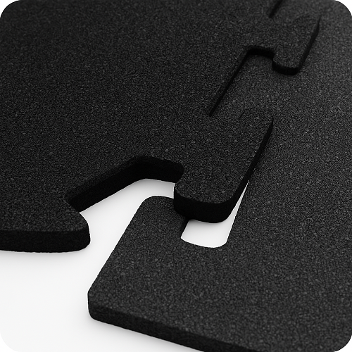 Резиновое плитка 97х97х1см Пазл черный 11041 IronBull