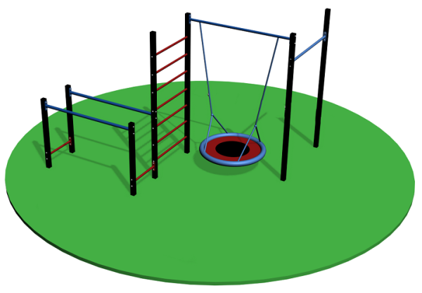 Уличный спортивный комплекс с качелей гнездо 13582 Sportout