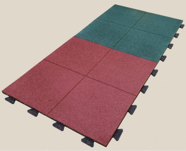 Резиновая плитка 100х100х2,5см скрытый замок ласточкин хвост терракотовый 10090 IronBull