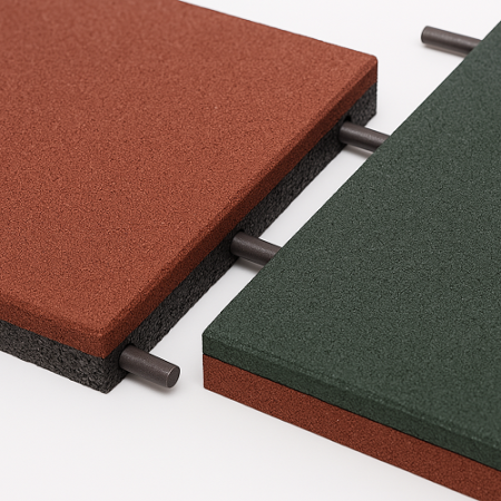 Резиновая плитка 100х100х5см рельефное основание IronBull