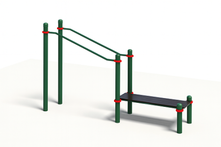 Брусья в подъем со скамьей для параворкаута УТДИ-1136-М Sportout