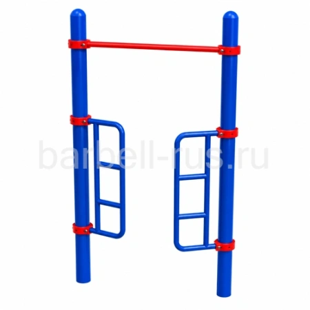 Уличный турник с поручнями для подъема с хомутами УТДИ-1168 Sportout