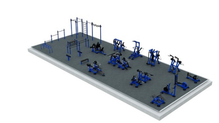 Уличная площадка 250 кв.м с силовыми тренажерами K250