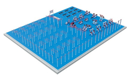 Уличная площадка 900 кв.м с силовыми тренажерами и турниками K900