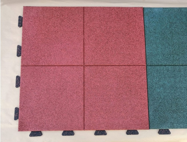 Резиновая плитка 100х100х5см скрытый замок ласточкин хвост зеленый яркий 10116 IronBull