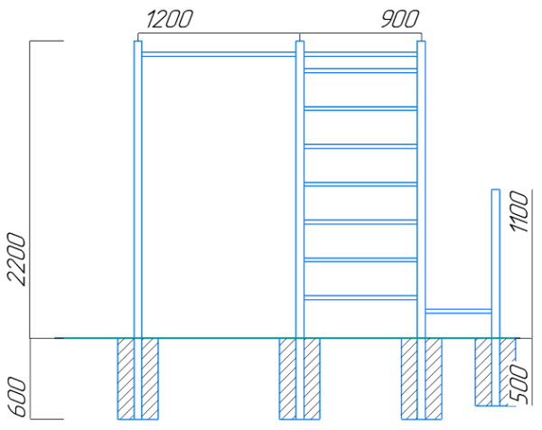 Уличный спортивный комплекс с двойными брусьями 13609 Sportout